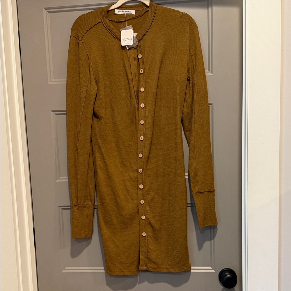 We The Free   Tan Ribbed Cardigan NEW